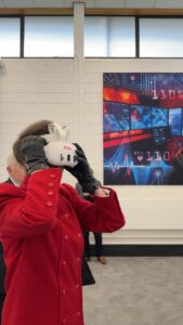 Using a VR headset with AI-powered technology