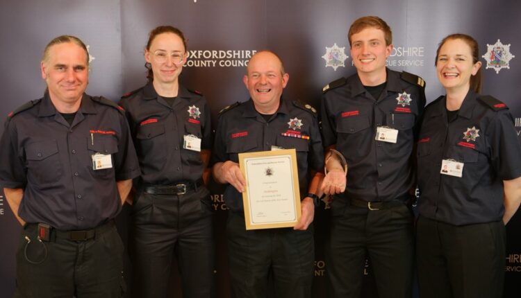 IMAGE lr - Deddington fire and rescue crew - recipients of On-call Fire Station of the Year award