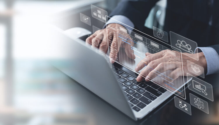 Project manager working with Gantt chart planning schedule, tracking milestones and updating tasks progress, scheduling and management skills, program strategy, project management concept