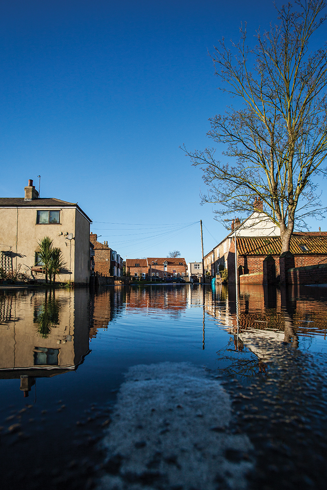 Small Yorkshire village in the UK flooded