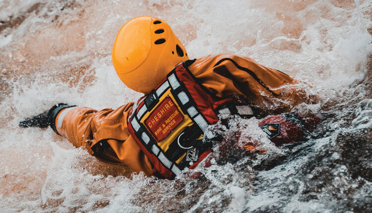 rescuer in water