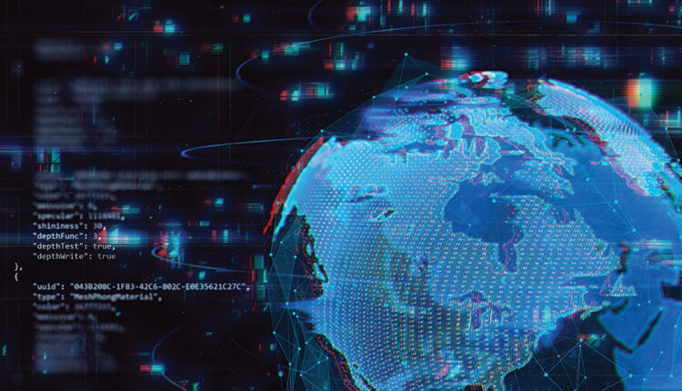 Digital artwork of globe